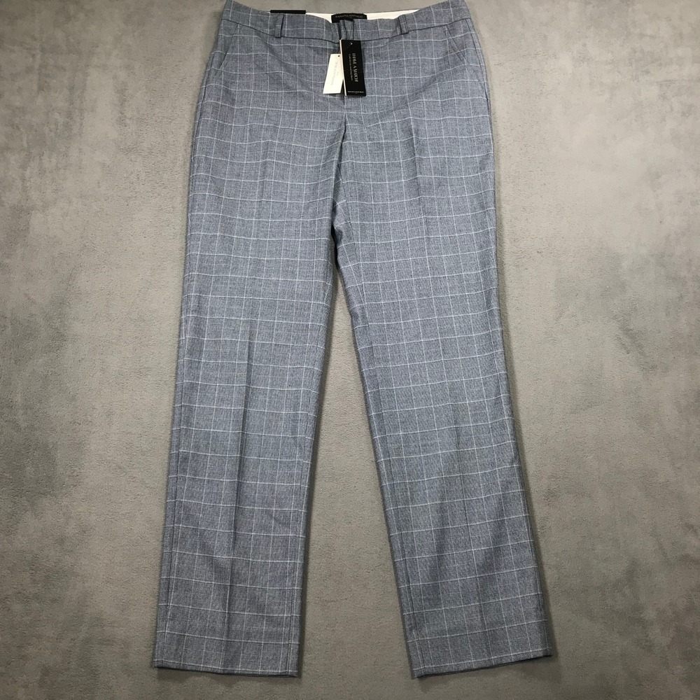 Banana Republic Dress Pants Women 6 Blue NWT Ryan Curvy Fit Glen Plaid Straight